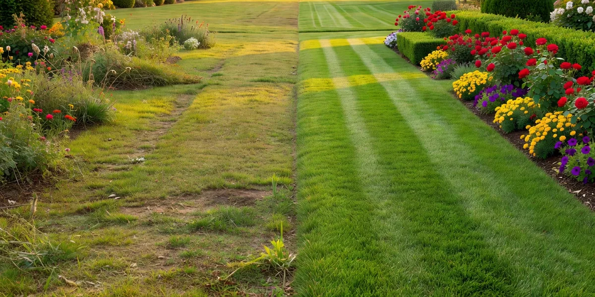 Landscaping service scope; abstract or generic visuals only, no fake customer photos.